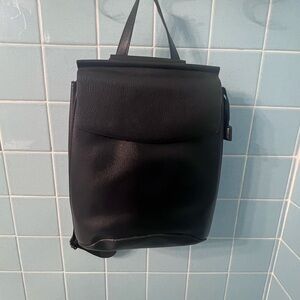 Black Leather Convertible Bag